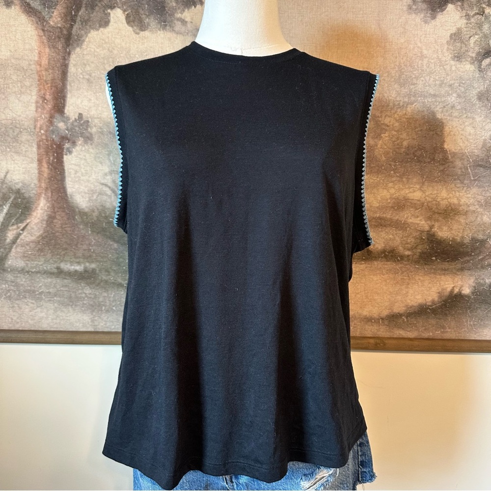 Nike Black Lightweight Muscle Tee with Blue Edging